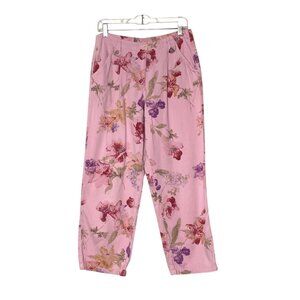 Vintage Y2K CMC by Color Me Cotton Floral Pink Cotton Pants Women's Size Medium